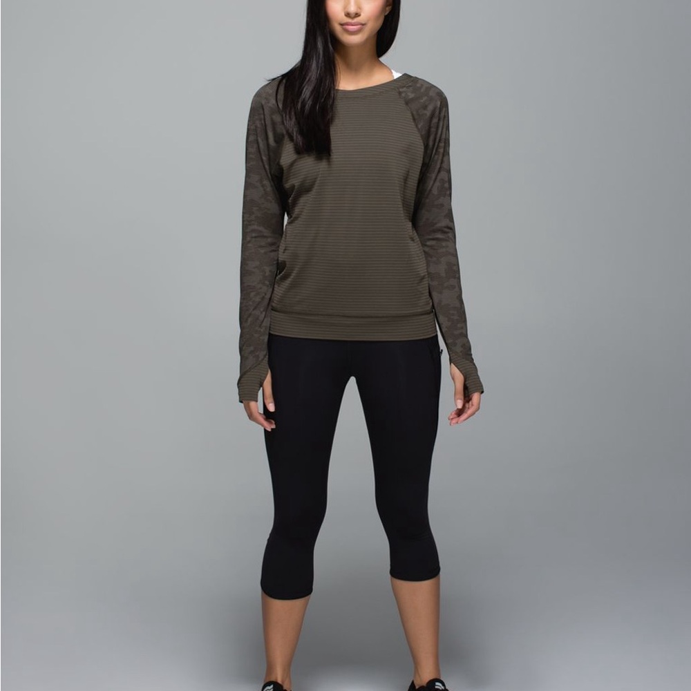 LuLulemon Olive Green Camp Long Sleeve Top - Picture 3 of 4